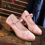 Breakj New Embroidered Cloth Shoes With High Heel Embroidered Shoes With Horse Face