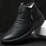 Men Shoes Designer Genuine Leather 100%wool Lining Winter Super Keep Warm Outdoor Ankle Boots Snow Boots Casual