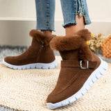 Winter Women Fur Warm Snow Boots Casual Shoes New Short Plush Suede Ankle Boots Flats Gladiator Sport Ladies Botas
