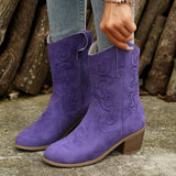 Breakj New Autumn And Winter Women's Boots Large-Size Pure Color Fashion Coarse And Pointed Martin