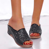 Sandals Women Summer Wedge Flowers Shoes Sandals Fish Mouth Woman Sandals Femme Plus Size Female Shoes Zapatos De