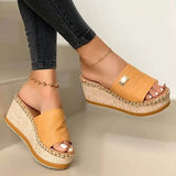 Women Sandals Wedges Heels Sandals Slip-On Platform Sandalias With High Heels Chaussure Femme Comfy Summer Shoes Women