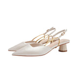 Breakj Summer New High Heel Head Sharp Fashion Sandals Women's Thick Heel In The Single