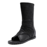 Heel Women's Sandals New Fish Mouth Shoes High Tube Sandals Students Fashion Comfortable Soft-Soled Roman Women's