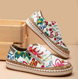 mujer 2021 Graffiti Lace Up Flats Women Fashion Casual Shoes Women loafers Size 43 platform Shoes zapatos