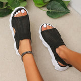 Breakj Weaving Splicing Sports Sandals Women 2025 Summer New Korean Version Of Net Yarn Hollow Women's Shoes Casual Thick-Soled Fish Mouth Women's