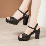 Super High Heel Sandals Women's 2023 Summer Thick Heels Waterproof Platform Muffin Thick Soles Non-Slip Model Cheongsam Walking