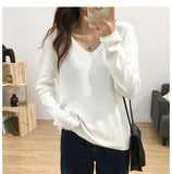 spring autumn new lazy knit oversize sweater women's pullover Korean loose bottoming shirt big