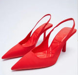 Breakj Summer Wise Large Size New Pointed Back Empty Head Sandals Fine High Heel Women's