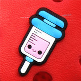 Sale 1pcs Medical Supplies PVC Shoe Charms Cute Stethoscope Syringe Shoe Buckle Decoration Jibz fit Croc Kids X-mas
