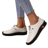 Breakj Single Shoes 2025 Autumn New Soft Back Hand Sewing Large-Size Casual Women's One-Legged Lazy