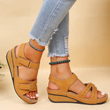 Women Sandals 2022 Wedges Heels Sandals For Summer Shoes Women Peep Toe Platform Sandalias Mujer Medium Heel Wedges Shoes