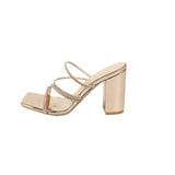 Breakj Women's Champagne Golden Water Drilled With Dew High Heeled Sandals Elegant Banquet High