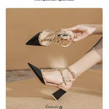 2024 Pointed Riveted Shoes Pointed Baotou Roman Sandals Women Wear Fashionable And Comfortable Retro