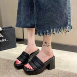 Breakj Cake Thick Bottom Cool Slippers Women Wear 2025 Summer Fashion Niche Women's Shoes Design Feel Beach One-Word Drag