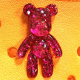 Hard Resin Glitter Cartoon Shoe Charms Accessories Cute Chocolate Bear Shoes Buttons Colorful Sandals Charm