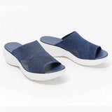 Women's Slippers Stretch Cross Orthotic Slide Sandals Women Open Toe Beach Slip on Comfort and Support Summer