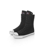 Canvas Vulcanized Shoes Black White Sneakers Classic Punk Preppy Style Flat Shoes Autumn Winter