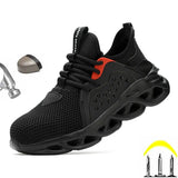 Safety Shoes Summer Boots With Steel Toe Breathable High Top Sneakers Vulcanise Sneakers Lightweight Casual Working