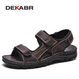 Genuine Leather Fashion Men Sandals Summer Men Casual Shoes Breathable Beach Sandals Sapatos Masculinos Plus Size