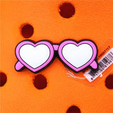 1pcs PVC Shoe Charms Pink Heart Glasses Bird Sun Shoe Accessories Shoe Buckle Decorations fit Croc JIBZ Kids