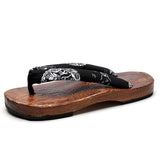 Men's Slippers Japanese Style Wooden Shoes Handmade Chinese Style Wooden Slippers Home Summer Sandals Flip Flops