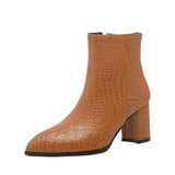 Breakj Size Boots Pointed Thick Heel Women's Boots High Heel Ankle Boots
