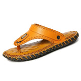 Sandals Leather First Layer Cowhide New Summer Fashion Trend Youth Flip-flops Men's Slippers Mens Sandals Leather