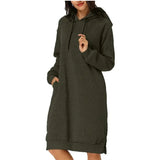 Sweatshirt Dress Women Hoodies Pocket Ladies Long Sleeve Autumn Hooded Pullover Oversized Sweatshirt Loose Casual