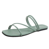 Summer New Two Wear Sandals Female Fashion Korean Version Of A Word With Sandals Casual Flat Outside Wear Slippers