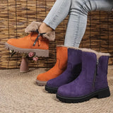 Breakj Boots Autumn And Winter New Large Size Side Zip Hair Anti-Slip Waterproof Plus Thick Low-Tight Cotton