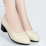 Black White Heels Women Pumps Square High Heels Shoes Lady Office Work Luxury Designer Women Formal Shoes