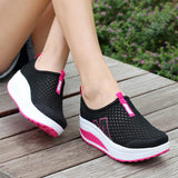 Women Casual Sneakers Comfortable Sport Fashion Height Increasing Shoes for Woman 2022 Breathable Air Mesh Swing Wedges