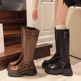 Breakj Red Boots Women But The New Autumn Thick And Retro Knight Boots Western High-Slip Boots