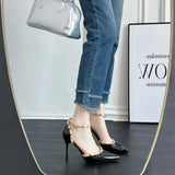 Breakj Bare Pointed Beautiful High Heels Women 2025 New Spring And Summer Willows Sexy Sandals Rivet Single Shoes