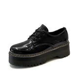 Breakj Celebrity With The Same Jk Soft Sister Black Small Leather Shoes Female Autumn British Wind Round Head With Thick Platform Martin Single
