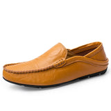 Fashion Leather Men Shoes Casual Breathable Loafers Men Genuine Leather Moccasins Flat Men Shoes Waterproof