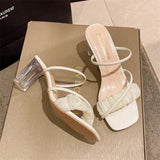 New Summer Transparent Sandals, Women's High Heels, Thick Heels, Crystal High Heels, Fairy Style, Sandals And