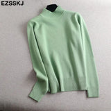 color basic sweater thick Sweater Women Pullover Casual Half Turtleneck Long Sleeve Knit Sweater Female