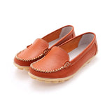 Sale Genuine Leather Women Shoes 2017 Fashion Lace up Casual Flat Shoes Peas Non-Slip Outdoor Shoes Plus Size 34