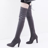 Fall / Winter 2023 Pointed, High Heel Women's Boots Fashion Zipper Thin Leg Strap Over-The-Knee Boots Elastic