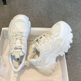 Breakj Black Sneakers Women's 2026 Spring New Pine Cake Lace Casual Single Shoes Fashion Old Dad