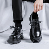 Breakj Shoes Men Low Bang Martin Boots Thick Platform Work Shoes British Couples Casual Cool Black Little Leather Shoes