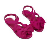 Breakj Sandals Women's Summer New Soft-Soled Bow Flat And A Word Sandals Fashion Wear Sweet Cool