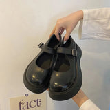Mary Janes shoes jk uniform leather shoes women thick soled high heel lolita shoes retro shoes ins dark style college girls