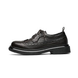 Breakj 2023 New Men's Daily Thick Platform Black Low Bang British Business Wear Shoe