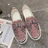 Womens Loafers Shoes Female Footwear Clogs Platform Casual Sneaker Crystal Round Toe Modis Slip-on Big Size Dress New Creepers