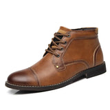 Retro Men's Leather Boots Spring Men Shoes British Casual Boot for Man Flats Ankle Boots Basic Men Western