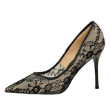Breakj Sexy Show Thin High Heels Women's Shoes Thin Heel High Heel Shallow Pointed Mesh