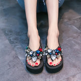High Heel Women's Beach Holiday Sandals, Rhinestone Wild Non-slip Women's Shoes Rhinestone Shoes Women House